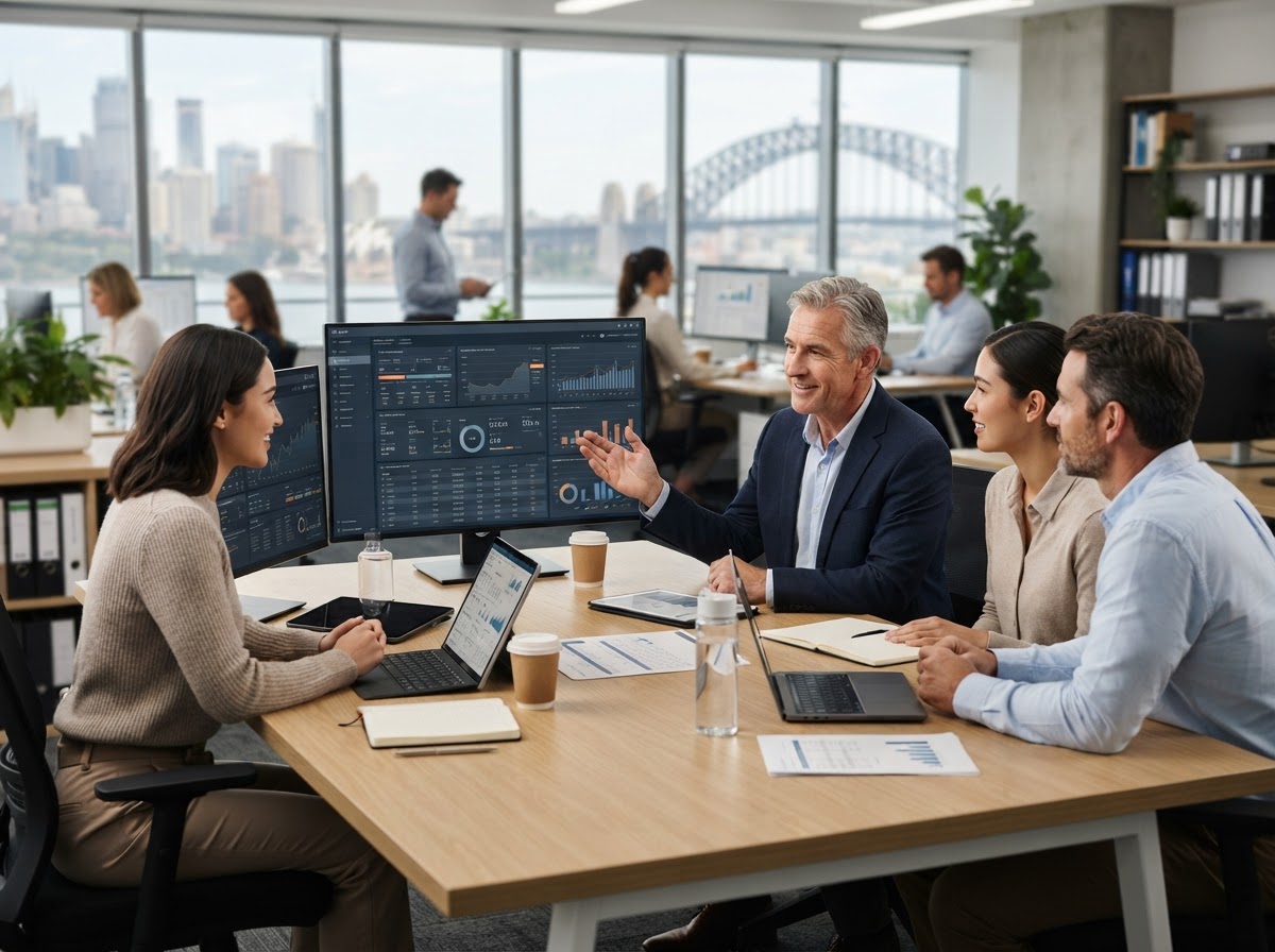 Clair Capitalekt team reviewing portfolio analytics on screen